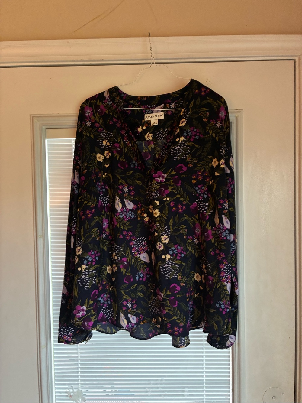 Women’s AVA & VIV Floral Blouse 1X